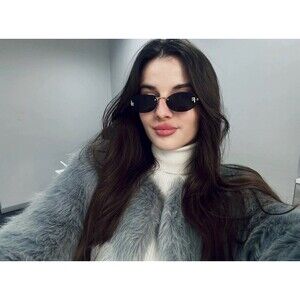 Elegant Diamond Oval Sunglasses Male Letter "F" Rimless Sunglasses Female